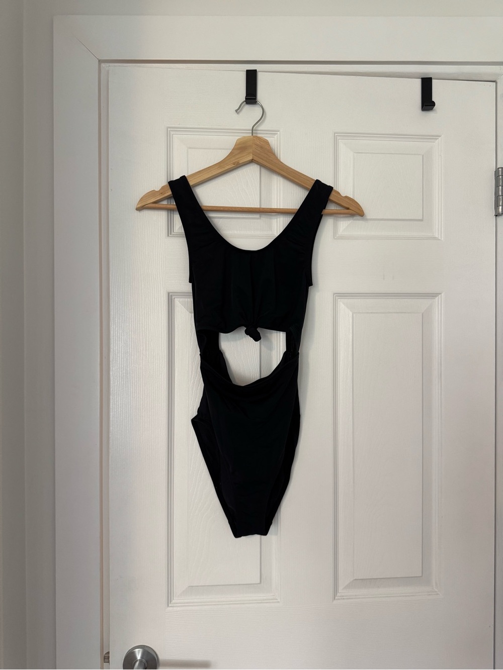 Classic Black Knot Front Cutout One-Piece Swimsuit